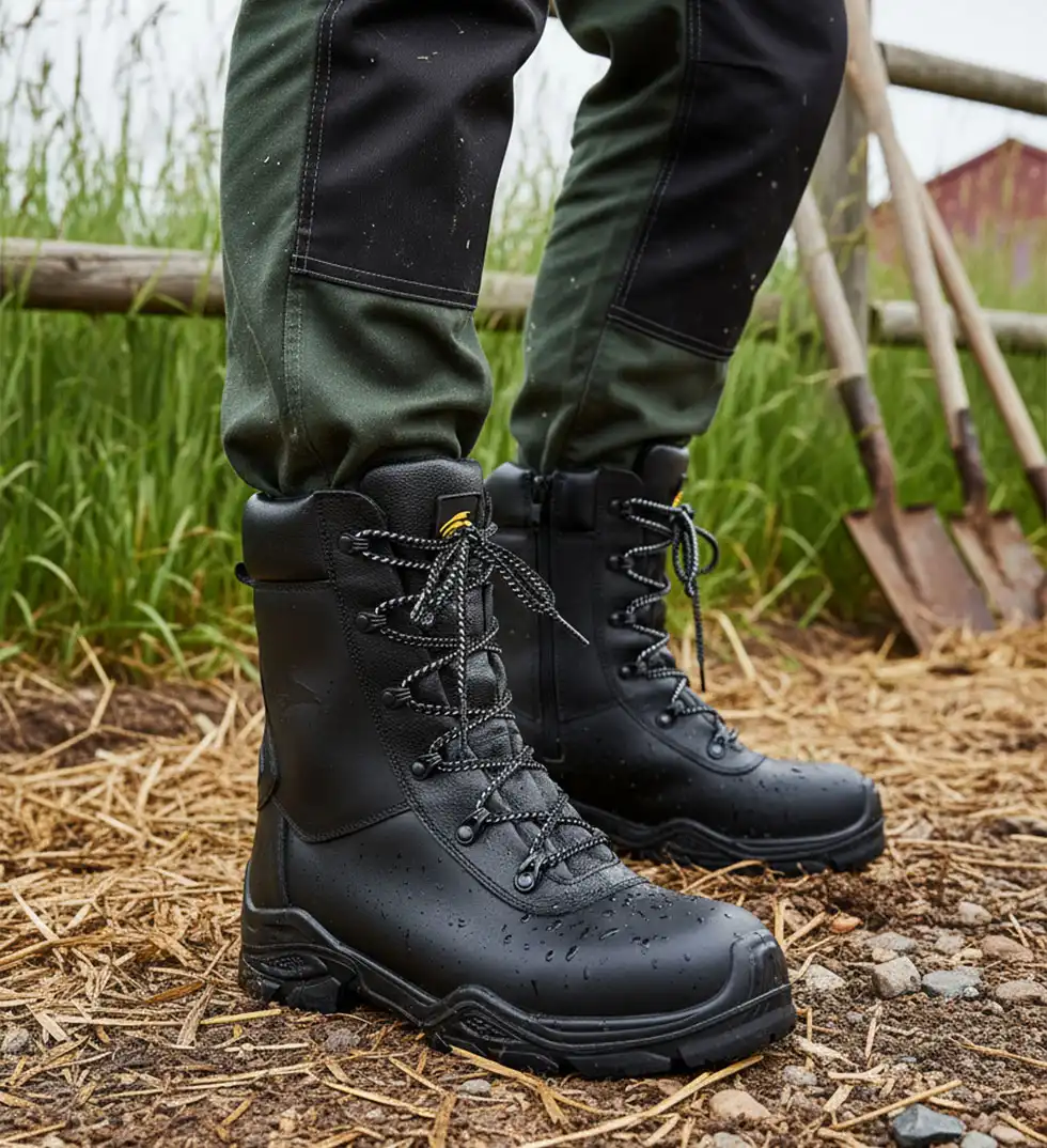 MUNICH Scarpa antinfortunistica altezza Media indossata in ambiente esterno