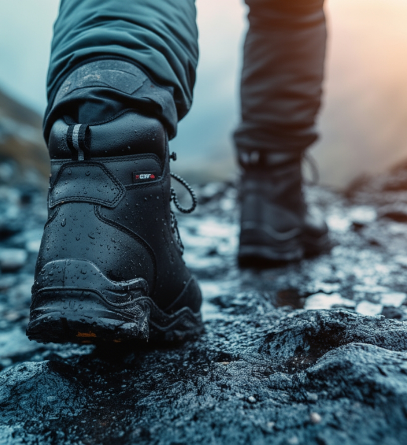 camminata su terreno roccioso con scarpe antifortunistiche perf